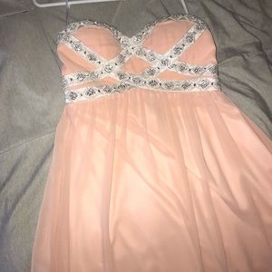 Minuet Petite Dresses - Pink/Peach Prom Dress Minuet Petite Dresses - Pink/Peach Prom Dress